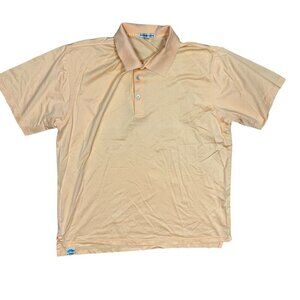 Peter Millar Polo Shirt Short Sleeve Cotton Yellow Large